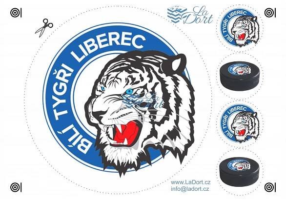 Bílí Tygři Liberec - Staré logo- A4 - 00385 - LaDort - Lanškrounské dortíky