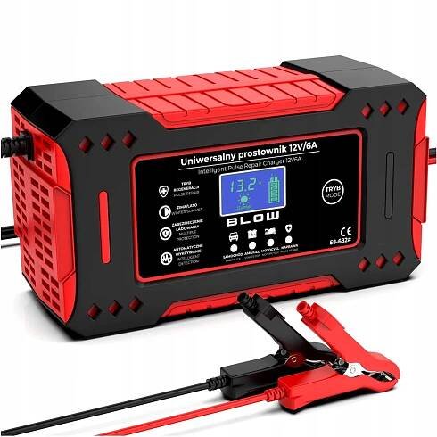 AUTOMATICKÝ INTELIGENTNÍ USMĚRŇOVAČ, NABÍJEČKA AKUMULÁTORU LCD 12V 6A