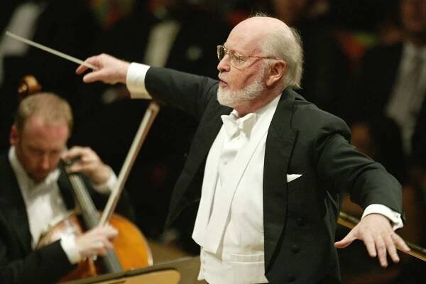 Composer John Williams performs on stage at the Walt Disney Concert Hall opening gala, day three of three, October 25, 2003 in Los Angeles
