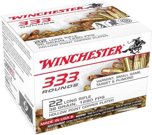 Winchester 22LR Ammo 36 Grain Plated Hollow Point