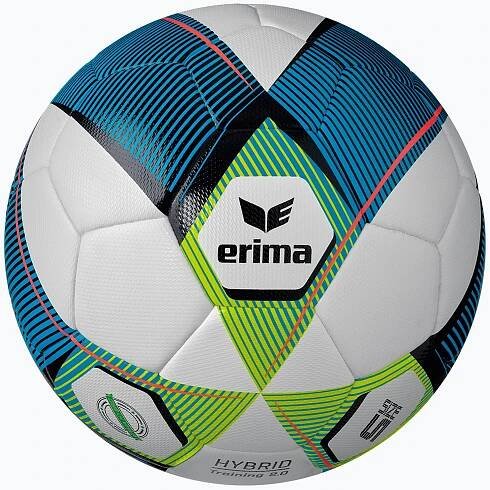 Fotbalový míč ERIMA Hybrid Training 2.0 mykonos blue/lime velikost 5