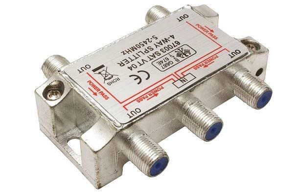 goobay Anténní rozbočovač 1:4, 5x F(F), SAT/TV, kovový, 5 MHz - 2450 MHz