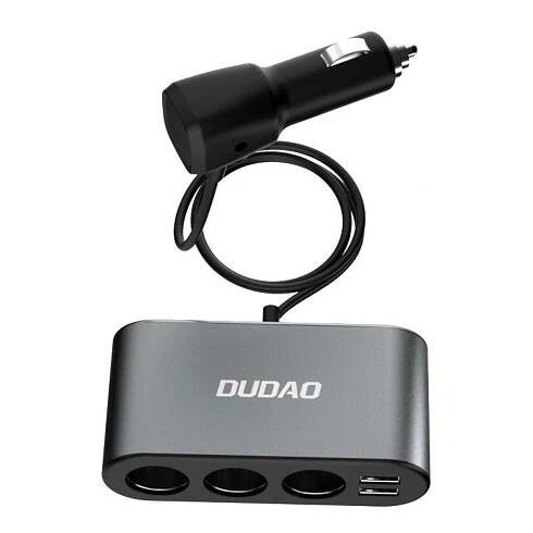 Dudao nabíječka do auta 2x USB / 3x rozbočovač do zapalovače černá (R1Pro černá)