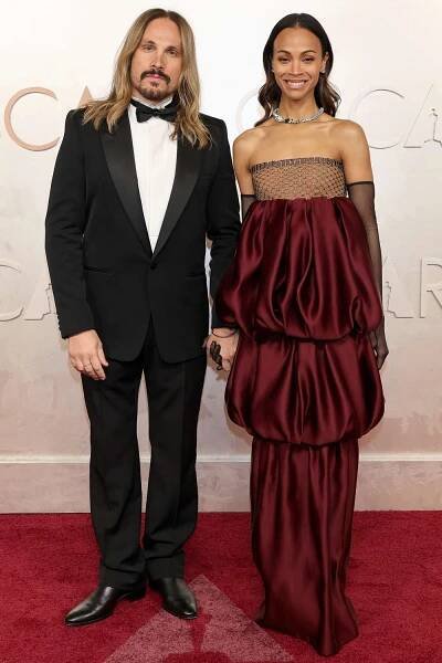 Marco Perego Saldana and Zoe Saldana attend the 97th Annual Oscars at Dolby Theatre on March 02, 