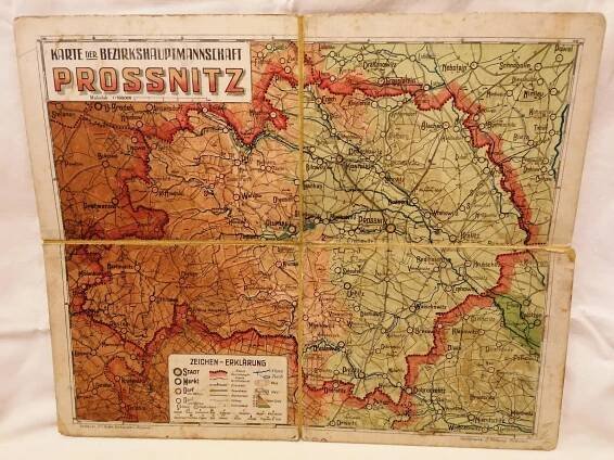 Rakousko Uherská mapa Prostějova (Prossnitz)
