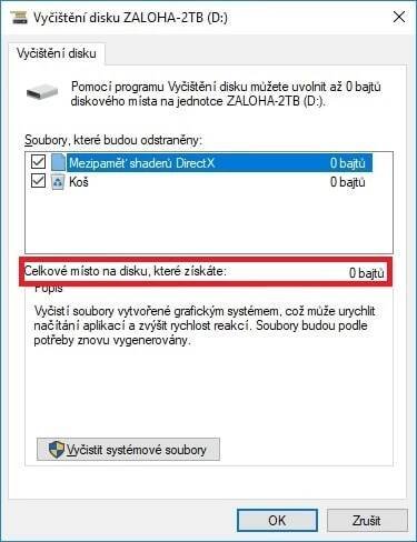 Vyčištění pevného disku ve Windows 10 - 09