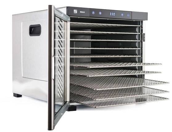 G21 Mistral sušička potravin, ovoce 10 táců, 1100W nerez 6008113