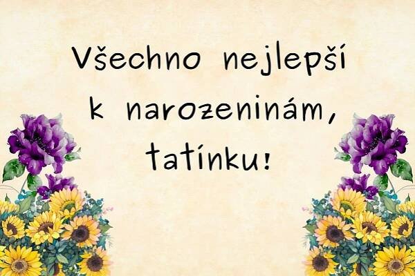 Narozeninové blahopřání pro tatínka ke stažení