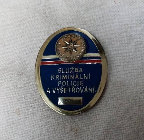 Policie ČR, kriminální policie, Identifikační policejní odznak,placka