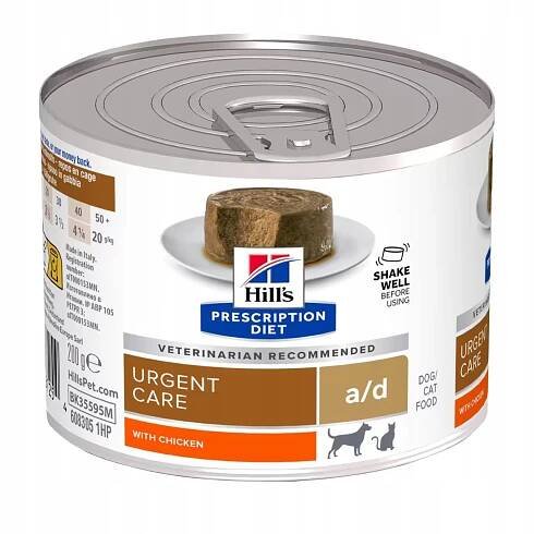 Hill's Pet Nutrition Prescription Diet Canine/Feline Adult/Senior konzerva Urgent Care a/d Chicken 200 g od 70 Kč