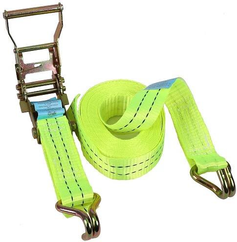 Popruh upínací s ráčnou s háky 6m 35mm 1000kg TÜV-GS - žlutý