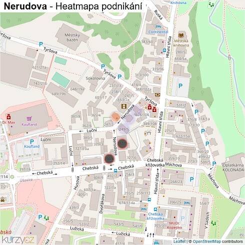 Mapa Nerudova - Firmy v ulici.