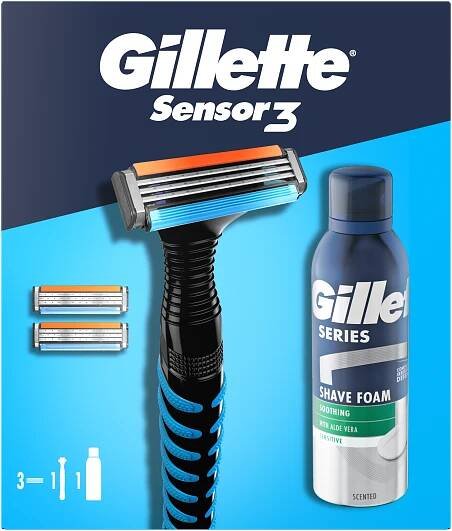 Dárková sada Gillette Sensor3 + pěna na holení