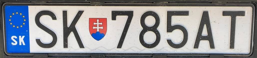 Registrační značka Slovensko - SK - Svidník, foto: www.podalnici.cz