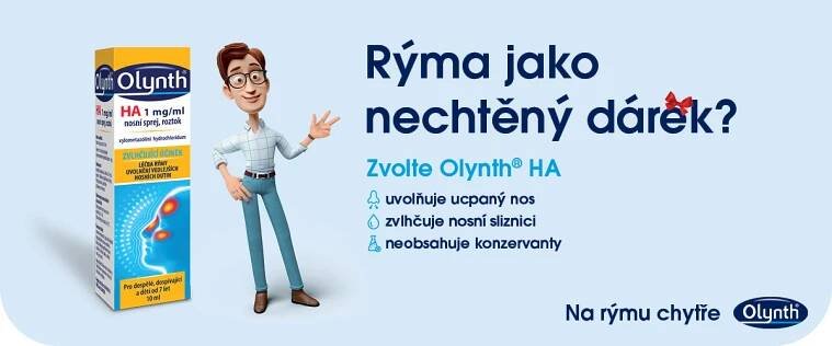 Olynth HA 1 mg/ml nosní sprej, roztok pro léčbu rýmy u dospělých a dětí od 7 let, 10 ml (3574660402599)