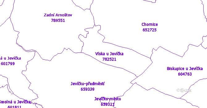 Katastrální mapa Víska u Jevíčka