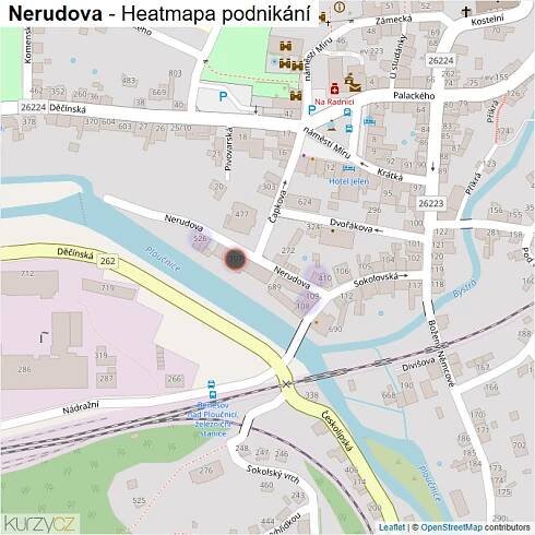 Mapa Nerudova - Firmy v ulici.