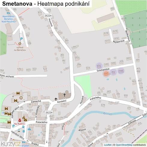 Mapa Smetanova - Firmy v ulici.