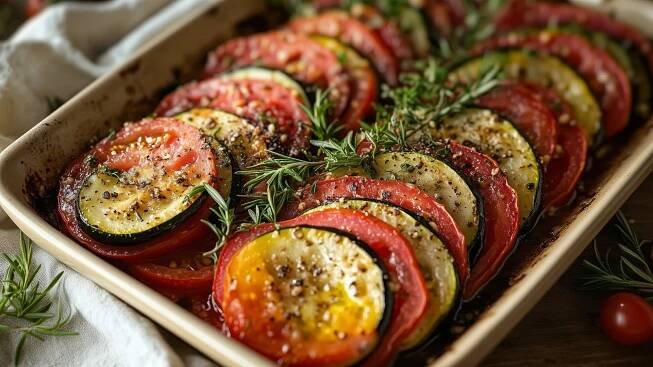 Tian provençal – vrstvená pečená zelenina s bylinkami