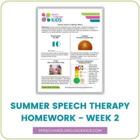 Summer Speech Therapy Homework - Week 2 - Speech And Language Kids