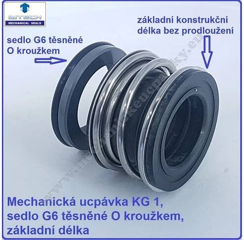mechanická ucpávka typ KG1 SiC/CA/EPDM - do čerpadel Wilo, EMU, Grundfos, KSB, Sigma
