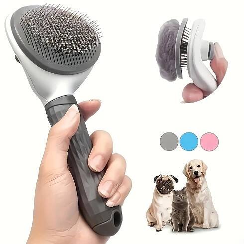 SAMOČISTÍCÍ KARTÁČ NA SRST PRO PSA KOČKU ERGONOMICKÝ HŘEBEN za 45.00CZK - Allegro