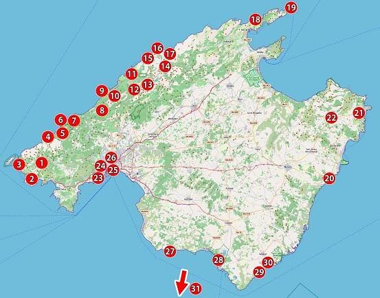 Mallorca: mapa největších atrakcí
