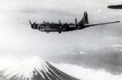 B-29 Superfortress over Japan during World War II