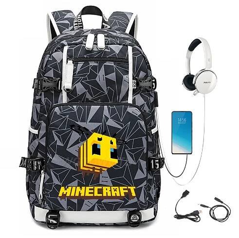 ŠKOLNÍ BATOH TAŠKA MINECRAFT ROBLOX USB VZORY VELKÉ BARVY VZORY STYL za 915.00CZK - Allegro