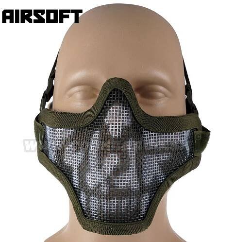 Maska Ventus V2 Skull Olive s kovovou mriežkou Ultimate Tactical | Commando.sk