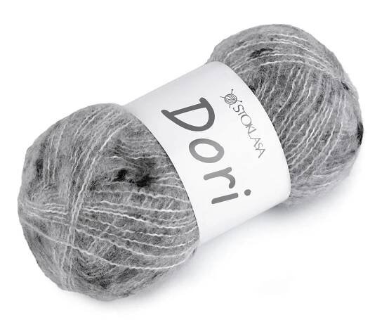 Pletací mohérová příze s nopky Dori 100 g, střední, 8 (F015) šedá