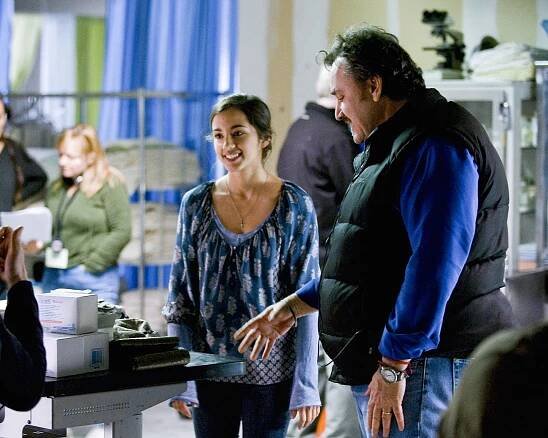 Falling Skies - A More Perfect Union - Z natáčení - Seychelle Gabriel, Greg Beeman