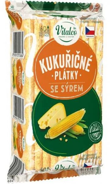 PLÁTKY KUKUŘIČNÉ SE SÝREM 60g VITALCO - FANY Gastroservis - vše pro gastronomii