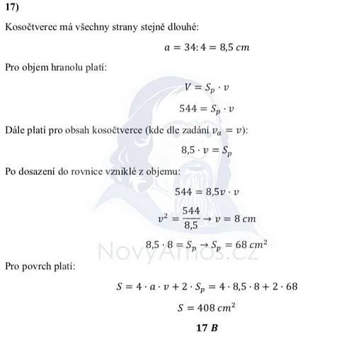 Didaktický test z matematiky - podzim 2021 - řešení úlohy 17