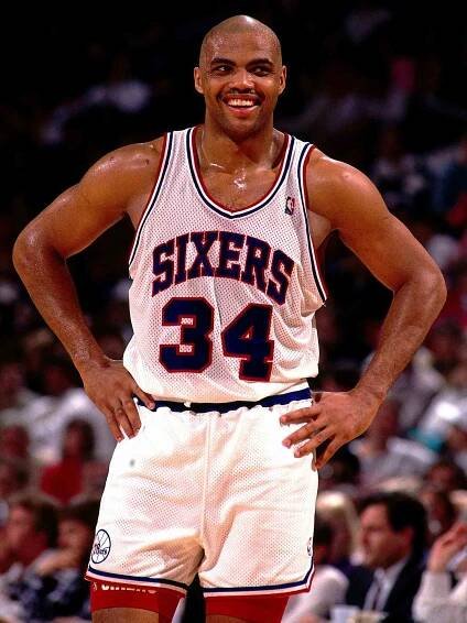 Charles Barkley #34 of the Philadelphia 76ers