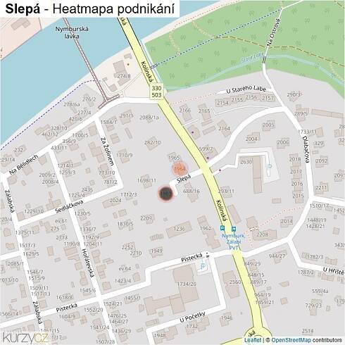 Mapa Slepá - Firmy v ulici.