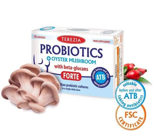 Probiotics + oyster mushroom with beta-glucan forte 10 capsules