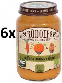 RUDOLFS Dětské pyré mrkev + dýně + brambor - 6x190 g