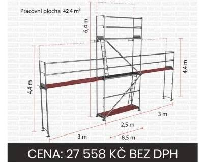 Kompletní sestava lešení Plettac PD70 - 42,4 m