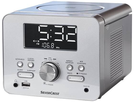 4 v 1: Rádio s hodinami a s CD přehrávačem SCUR 3 A1