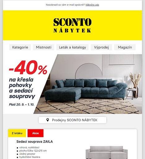 __-40% na sedací soupravy, pohovky a křesla.