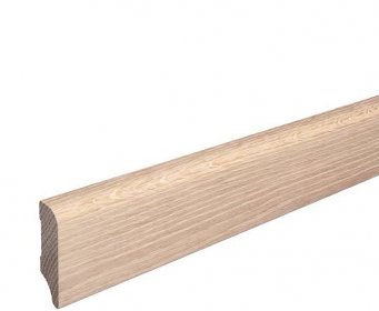 Skirting "Munich" solid oak ROH top edge Rounded 60mm