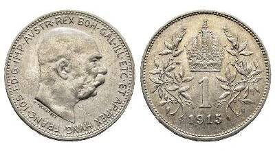Rakousko - 1 koruna 1915, František Josef I. (Österreich - 1 Corona 1915, Franz Joseph I)