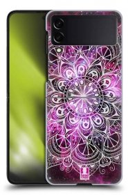 Plastový obal HEAD CASE na mobil Samsung Galaxy Z Flip 3 5G (F711B) vzor Indie Mandala slunce barevná FIALOVÁ MLHOVINA
