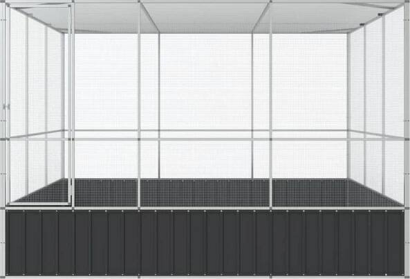 Voliéra pro ptáky z pozinkovaného plechu 311 x 307 x 212 cm antracit