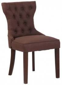 Jídelní židle Franca ~ látka, dřevěné nohy antik tmavé - Hnědá