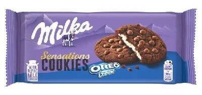 SUPER! Křehké sušenky Milka Sensations Oreo Mléčná náplň 156 g