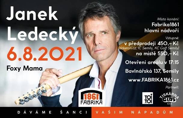 Koncert Janka Ledeckého a kapely Foxy Mama ve Fabrice 1861 v Semilech