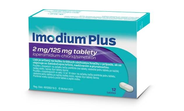 Imodium Plus 2 mg/125 mg 1×12 tbl, liek na hnačku