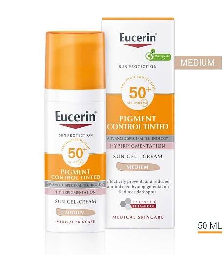 Opalovací emulze na obličej Eucerin Pigment Control SPF50+ medium - Kosmetika a parfémy